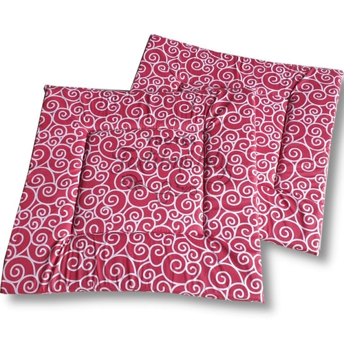 Ülőpárna piros inda mintás lakástextil huzattal <br/>40x40x2 cm - 2db/csomag